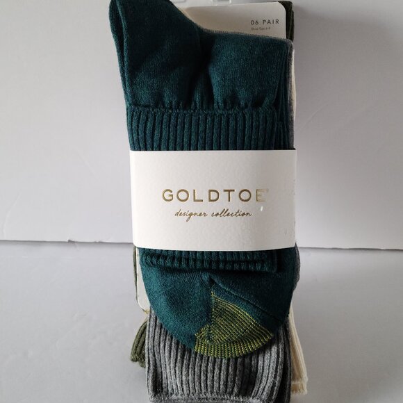 WOMENS GOLD TOE TURN CUFF MIDI CREW SOCKS LIMITED DESIGNER COLLECTOR EDITION - Picture 4 of 9